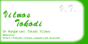 vilmos tokodi business card